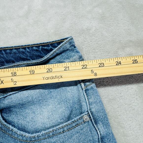 KanCan Jeans Womens 20 Estilo Blue Denim High Rise Destroyed Wide‎ Leg Cropped - Picture 10 of 13